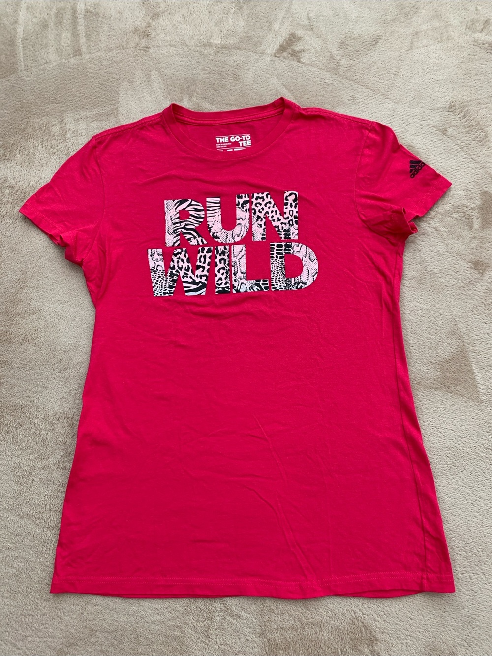 adidas Hot Pink 'Run Wild' Graphic Tee size M